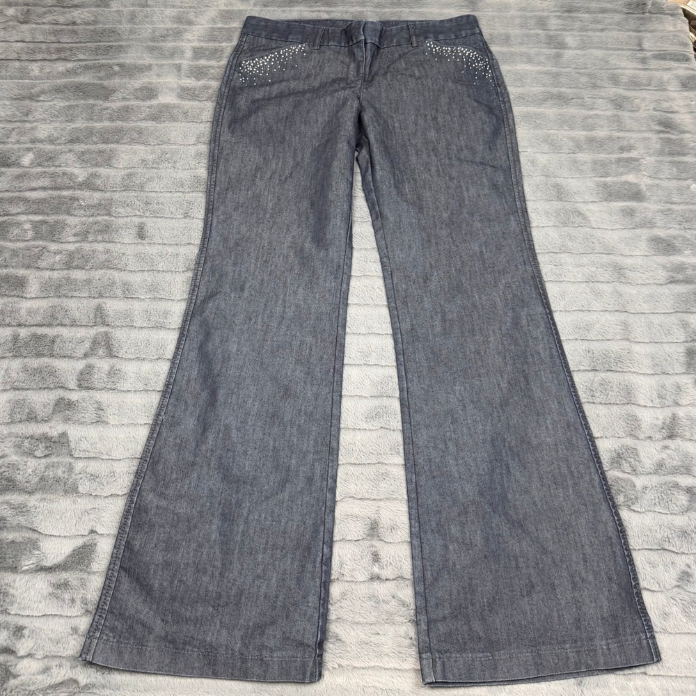 Drew The Limited Jeans Womens 8 Dark Wash Rhinestone Wide Leg Denim Trousers